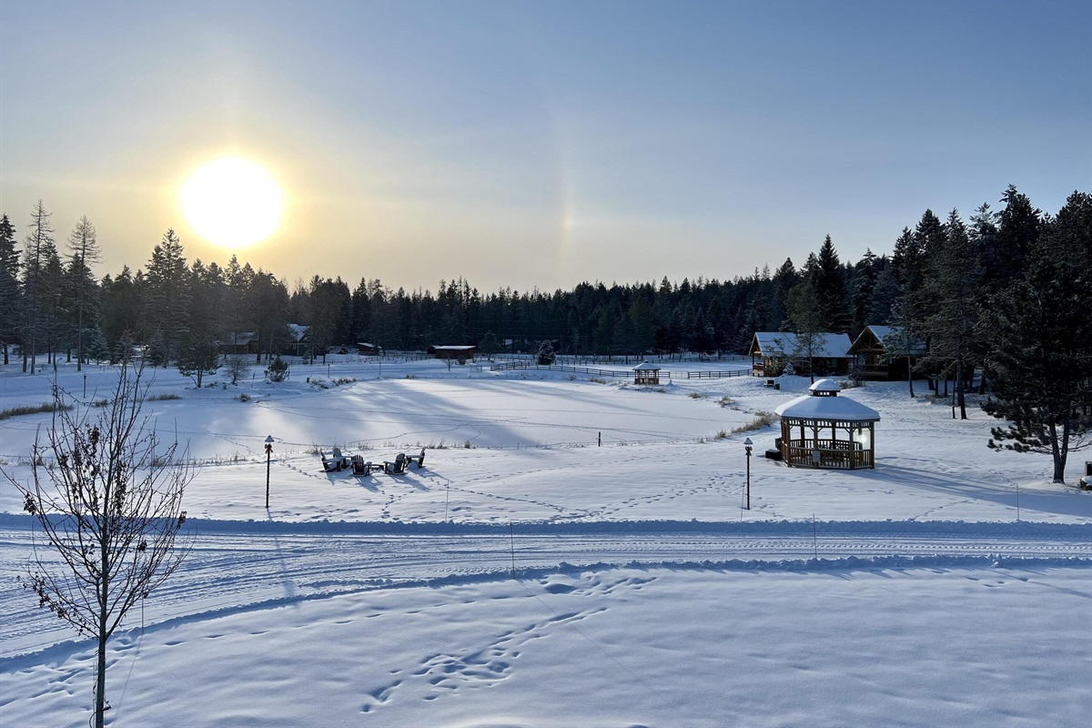Front of property in winter
