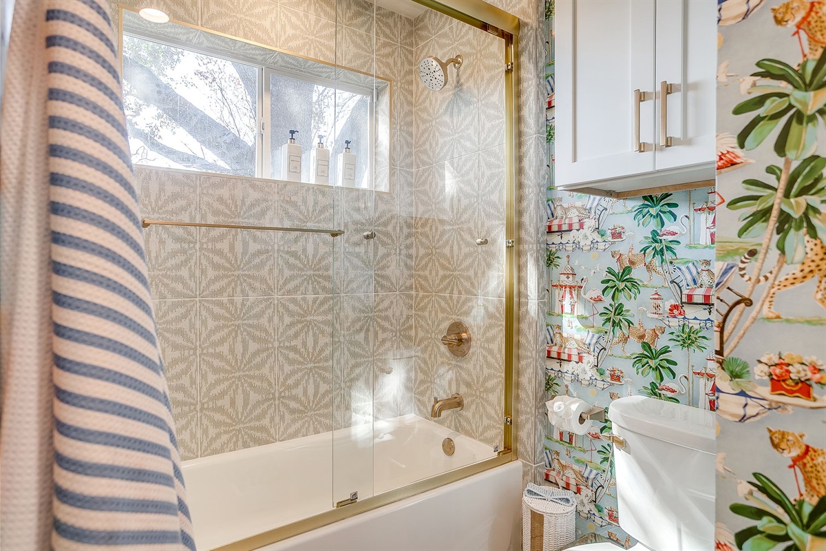 Clean, thoughtfully designed bath with updated finishes