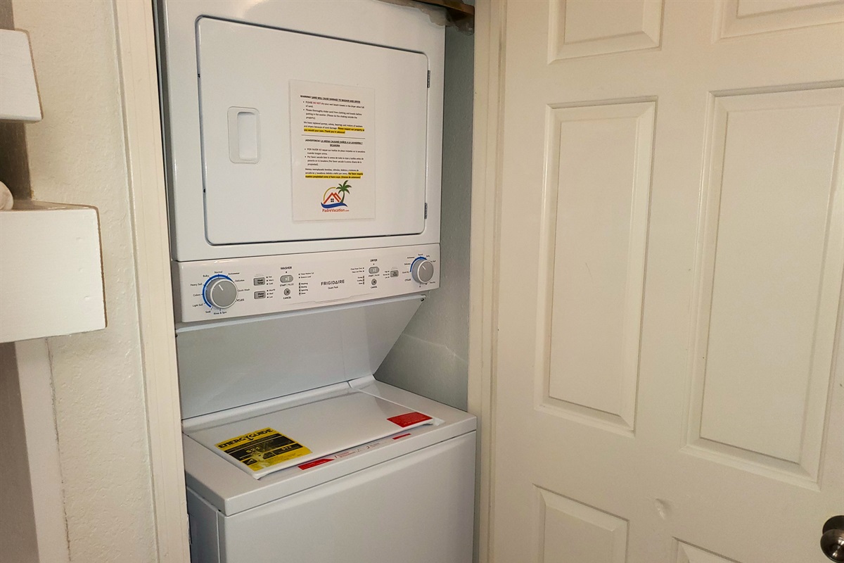 Washer and dryer in the unit