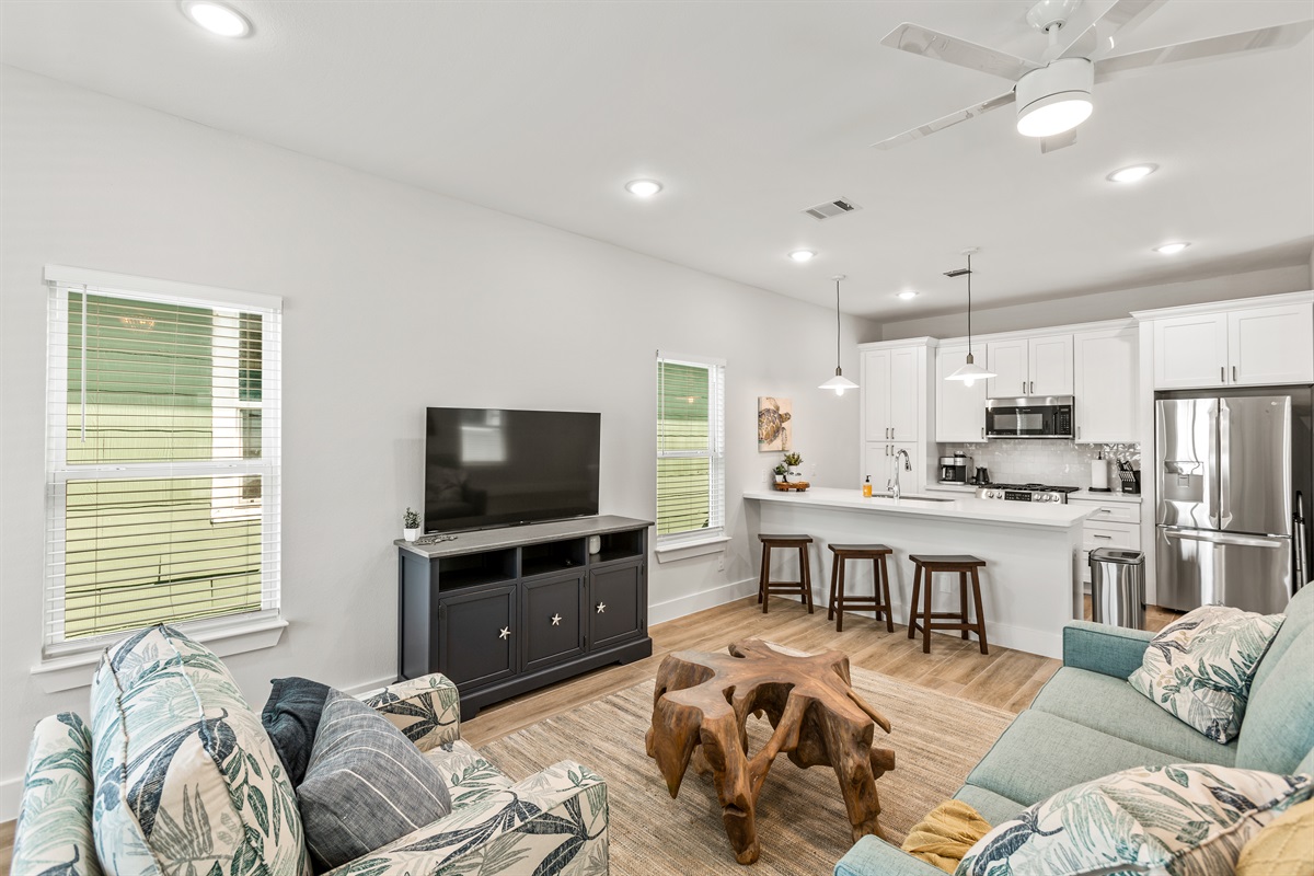 Roku large screen TV!  Bring your log in information and relax after a day at the beach!