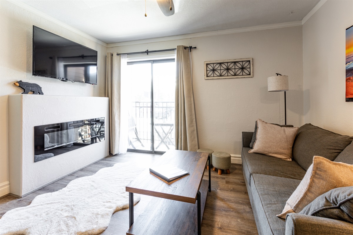 Compact but spacious. Cozy updated fireplace