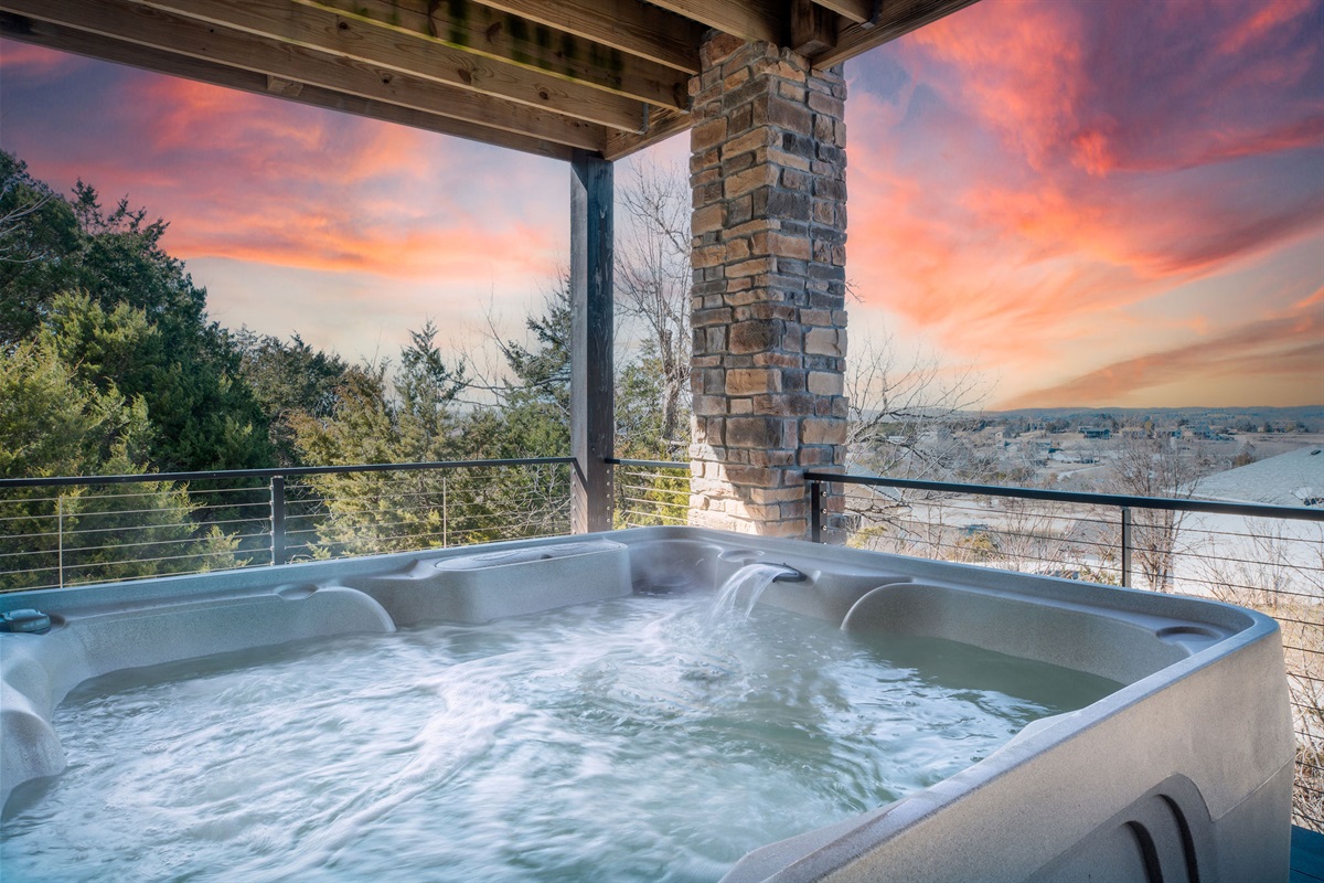 Soak in the hot tub on the back deck!