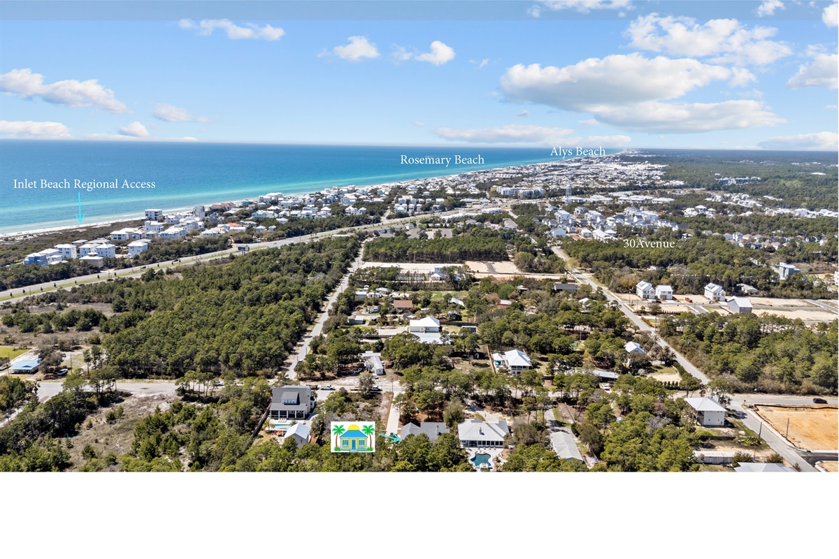 The 30A Beach Cottage, perfectly situated in close proximity to Rosemary Beach, Alys Beach, 30Avenue and all Hwy 30A has to offer.