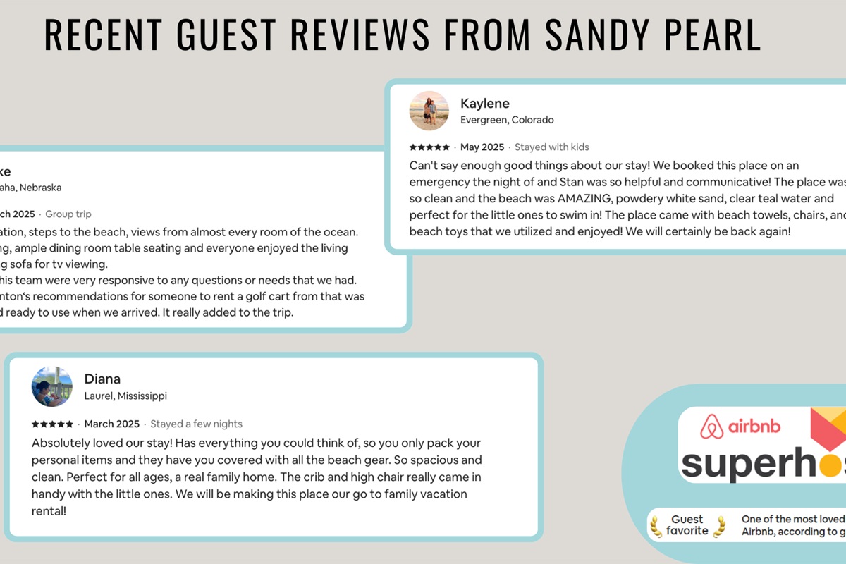Recent reviews from happy guests show that you are in good hands!