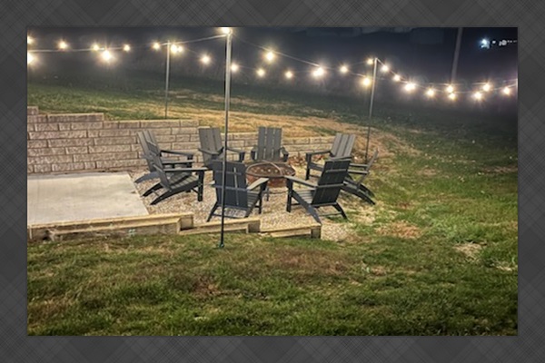 Cozy up by the outdoor fire pit