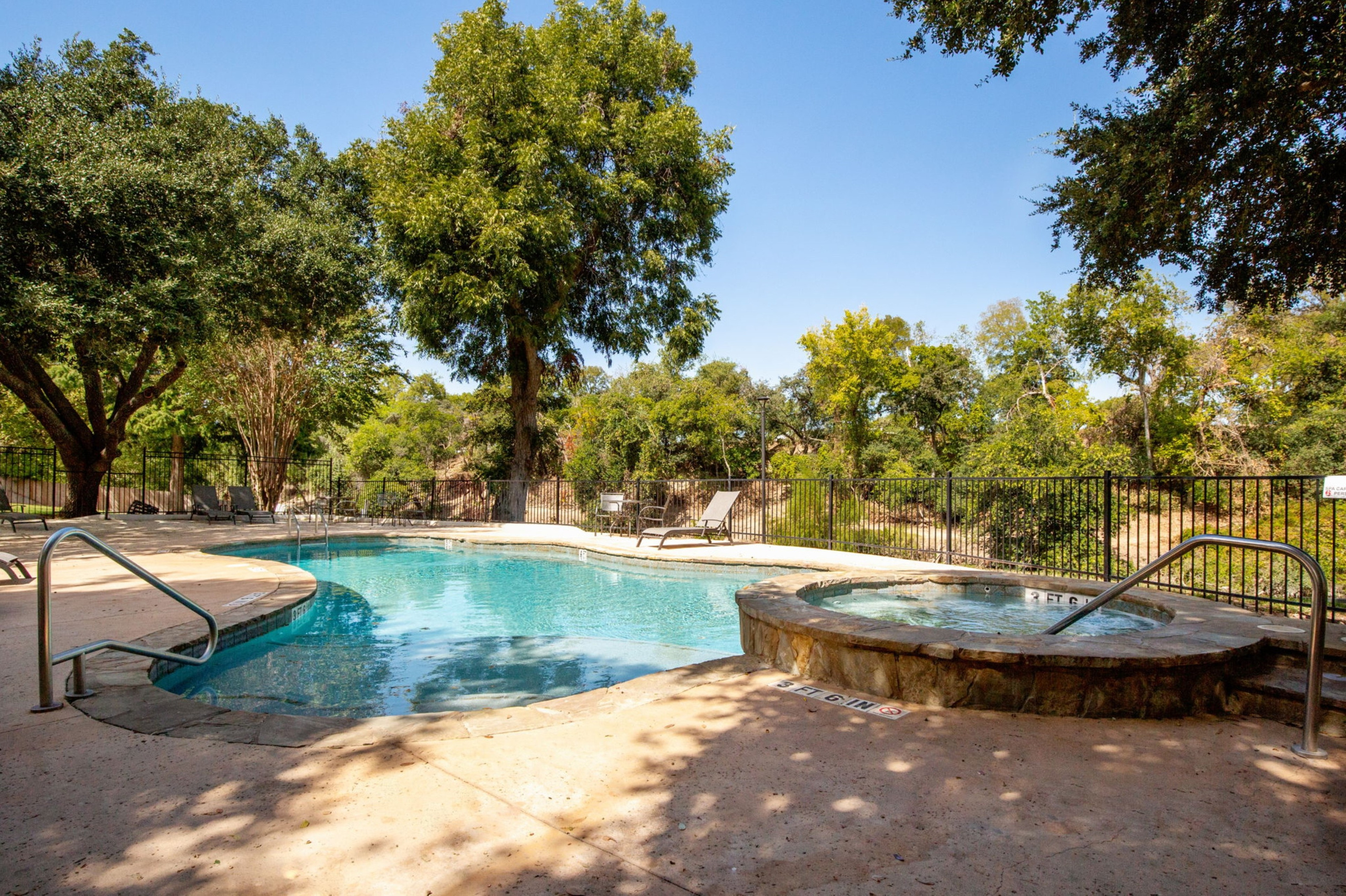 Pool and hot tub on premises.