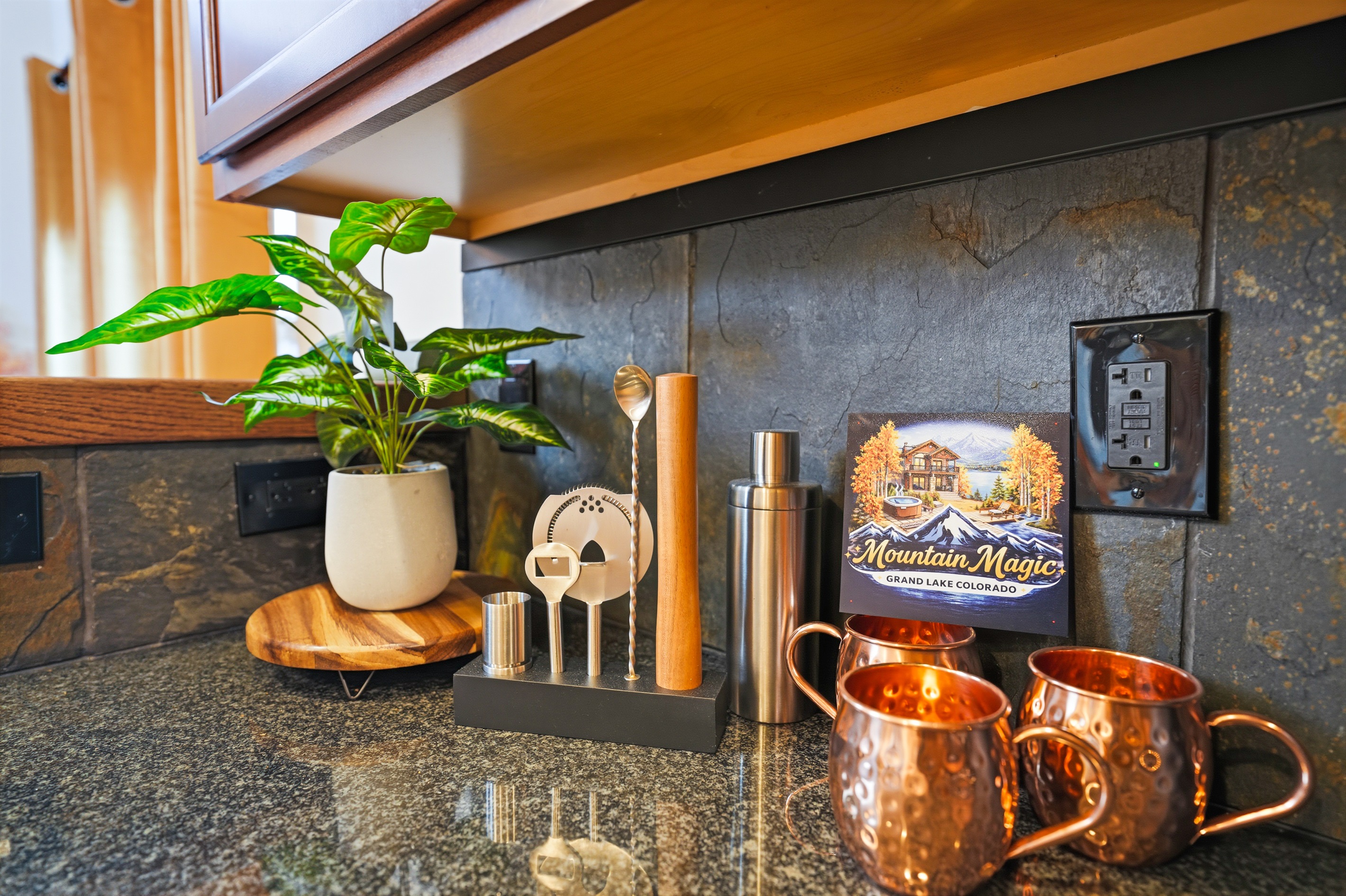 Shake, stir, and sip—this kitchen isn’t just for meals, it’s the perfect place to mix up your favorite cocktails