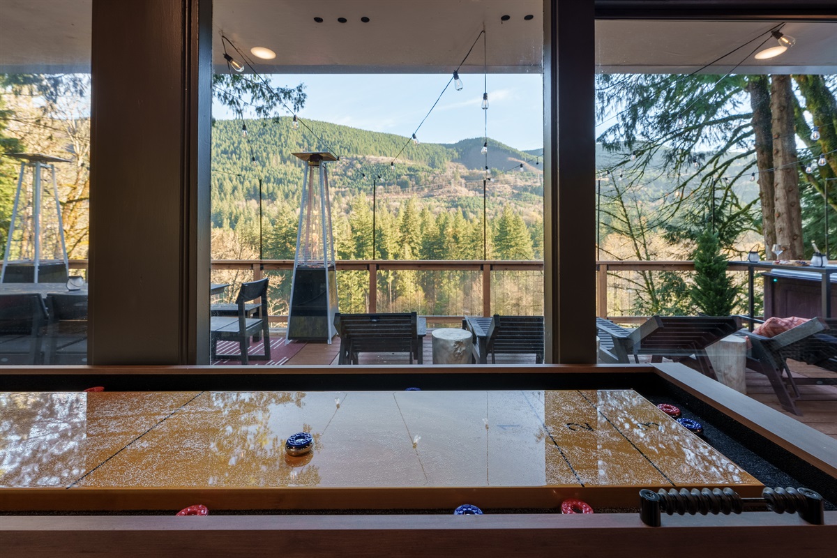 Game on! Shuffleboard is even better when every shot comes with a mountain view.