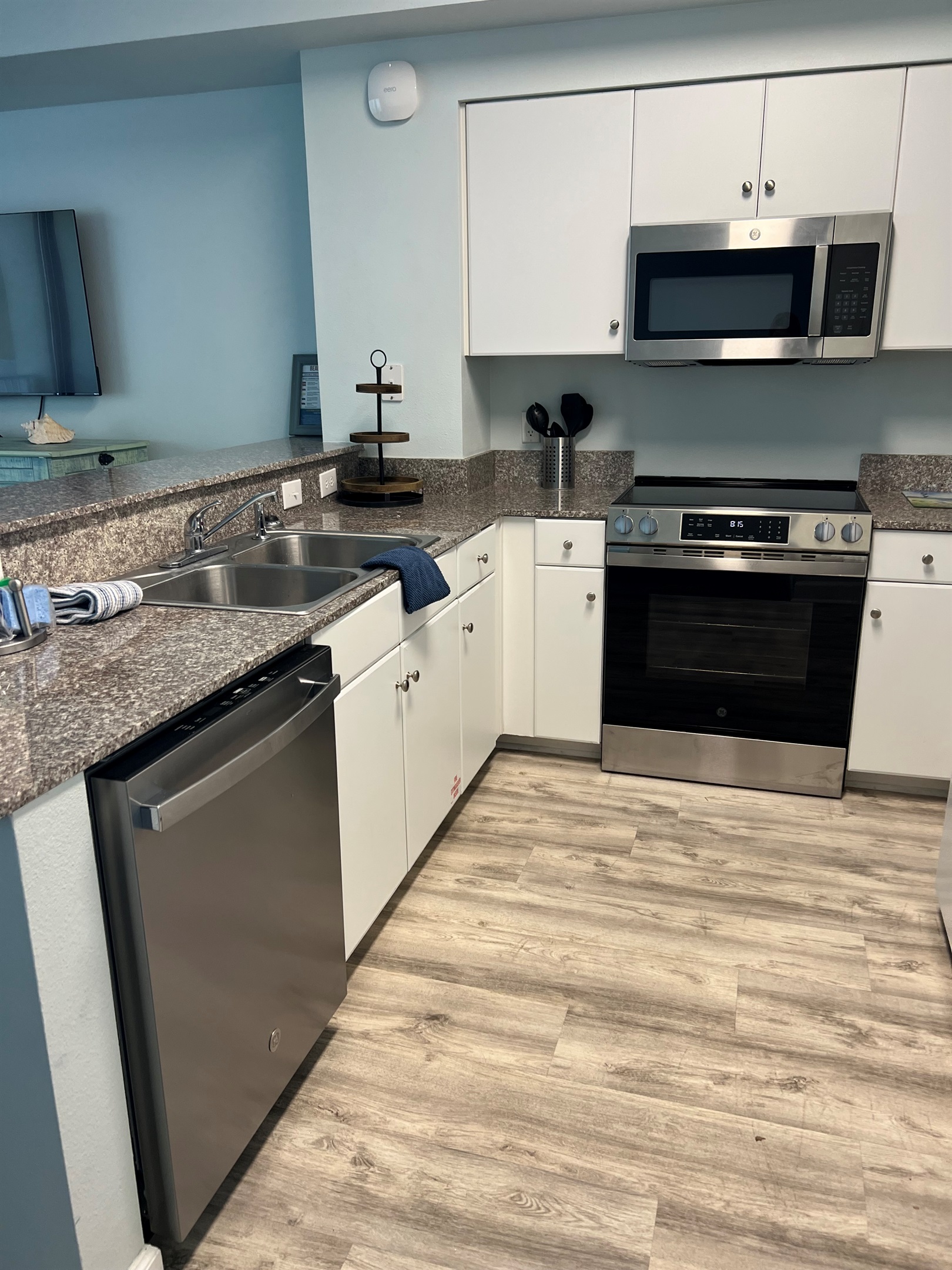 Kitchen with new stainless appliances