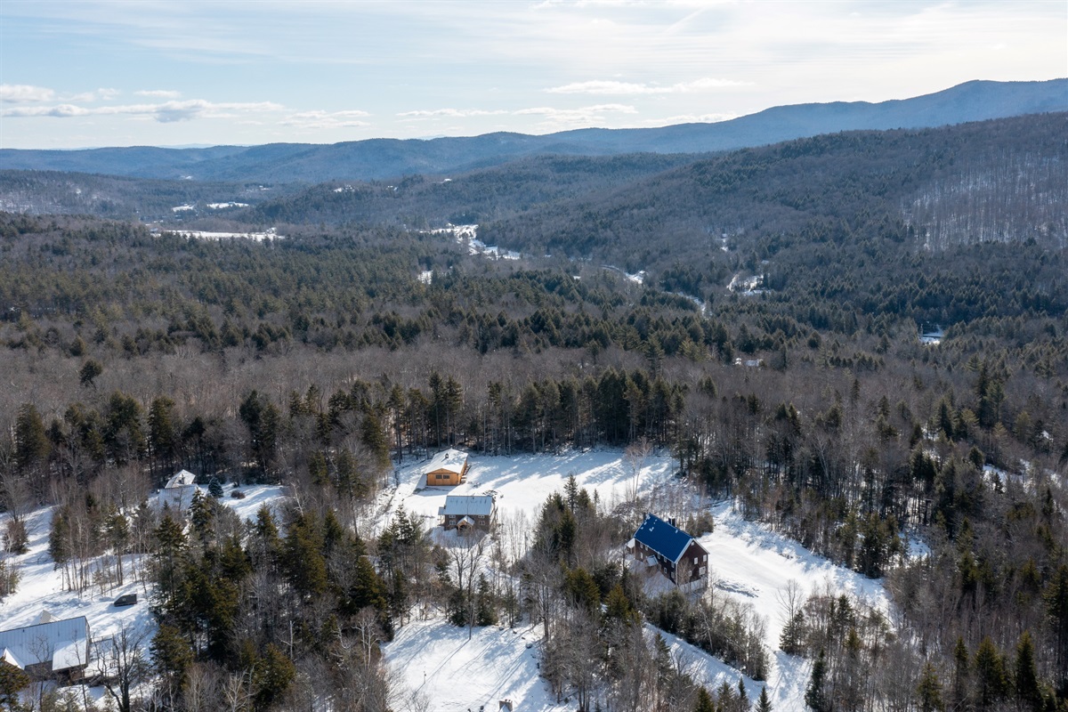 Aerial shot of the surrounding area