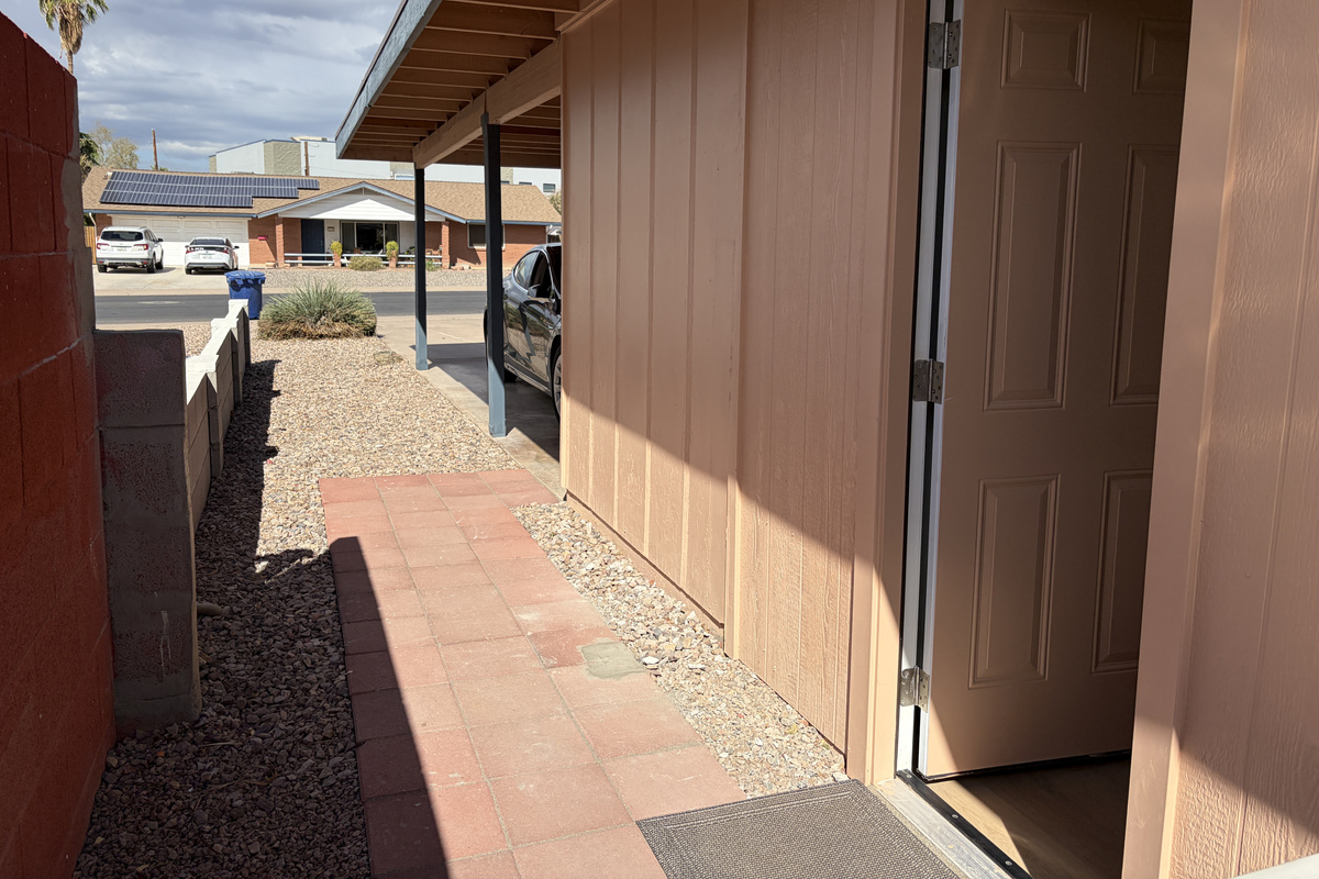 This view is from your front door toward the driveway/Malibu St.