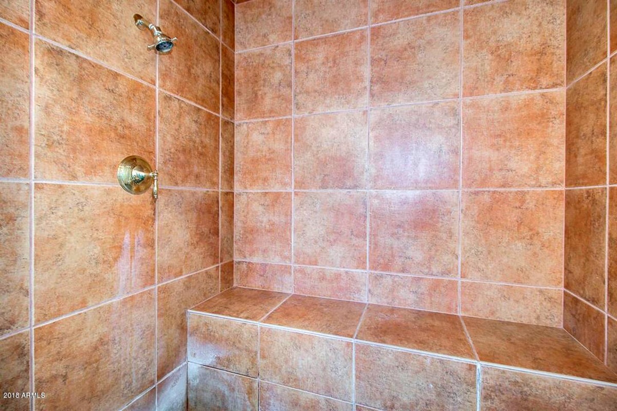 Beautiful walk-in shower in the master ensuite.