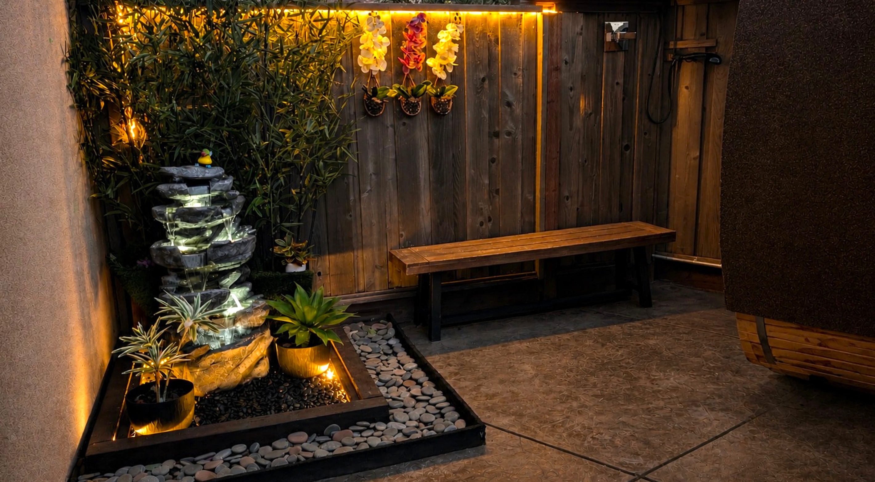 Peaceful Zen spa corner for relaxation