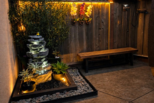Peaceful Zen spa corner for relaxation