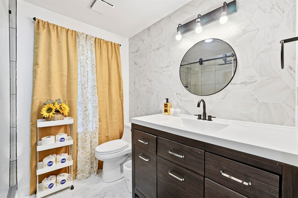 Private Modern Ensuite Bathroom for Bedroom #6.