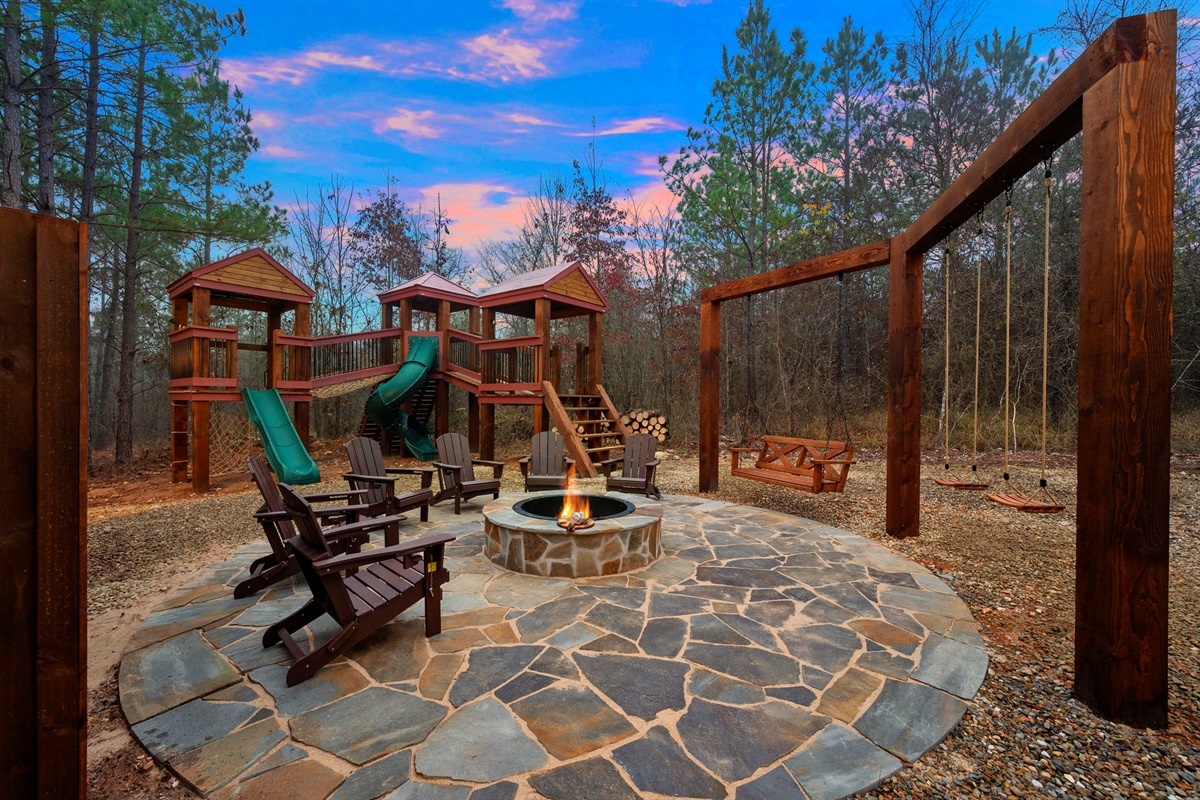 Enjoy roasting marshmallows with the whole crew