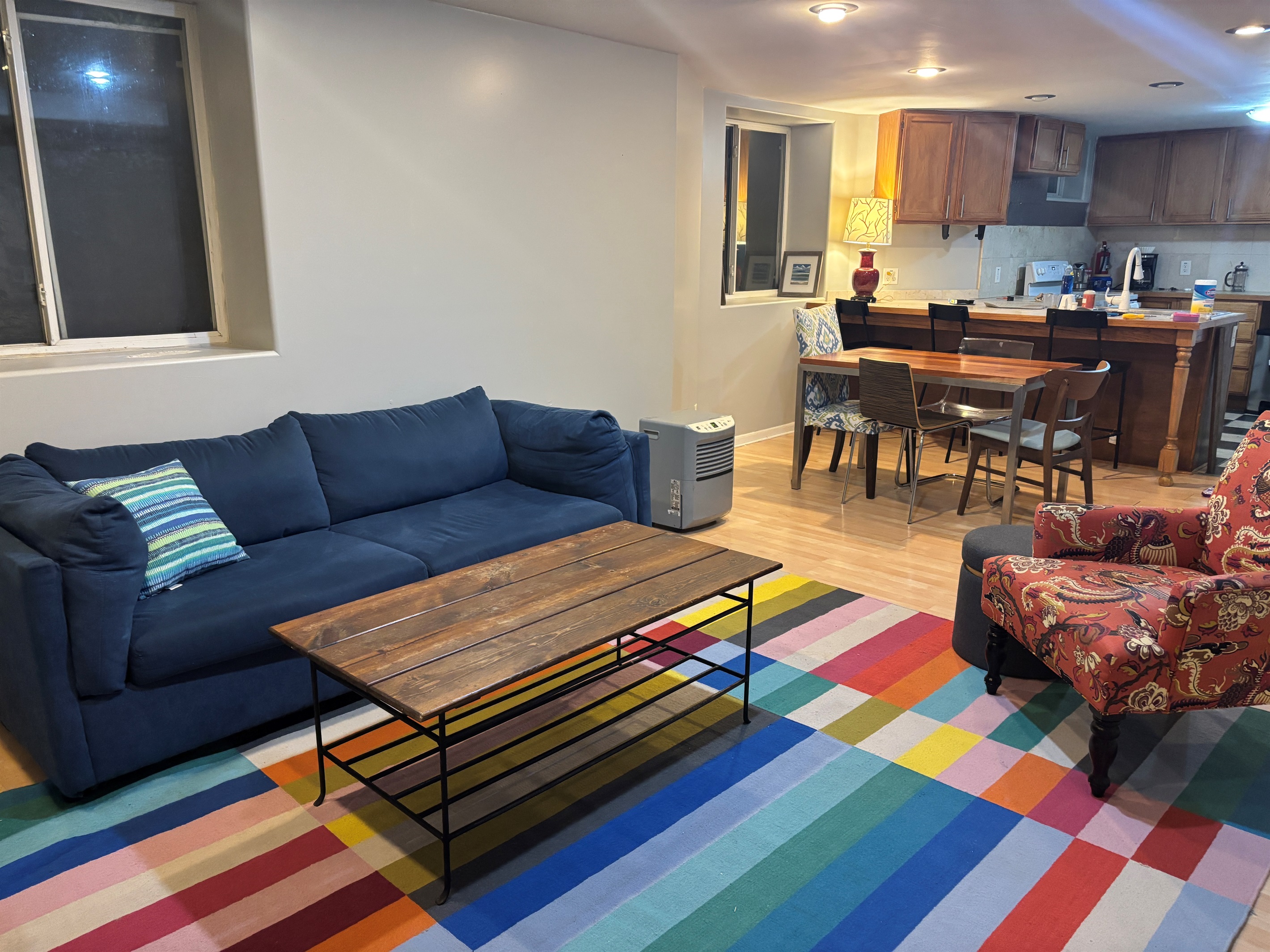 Sitting and dining area of lower level