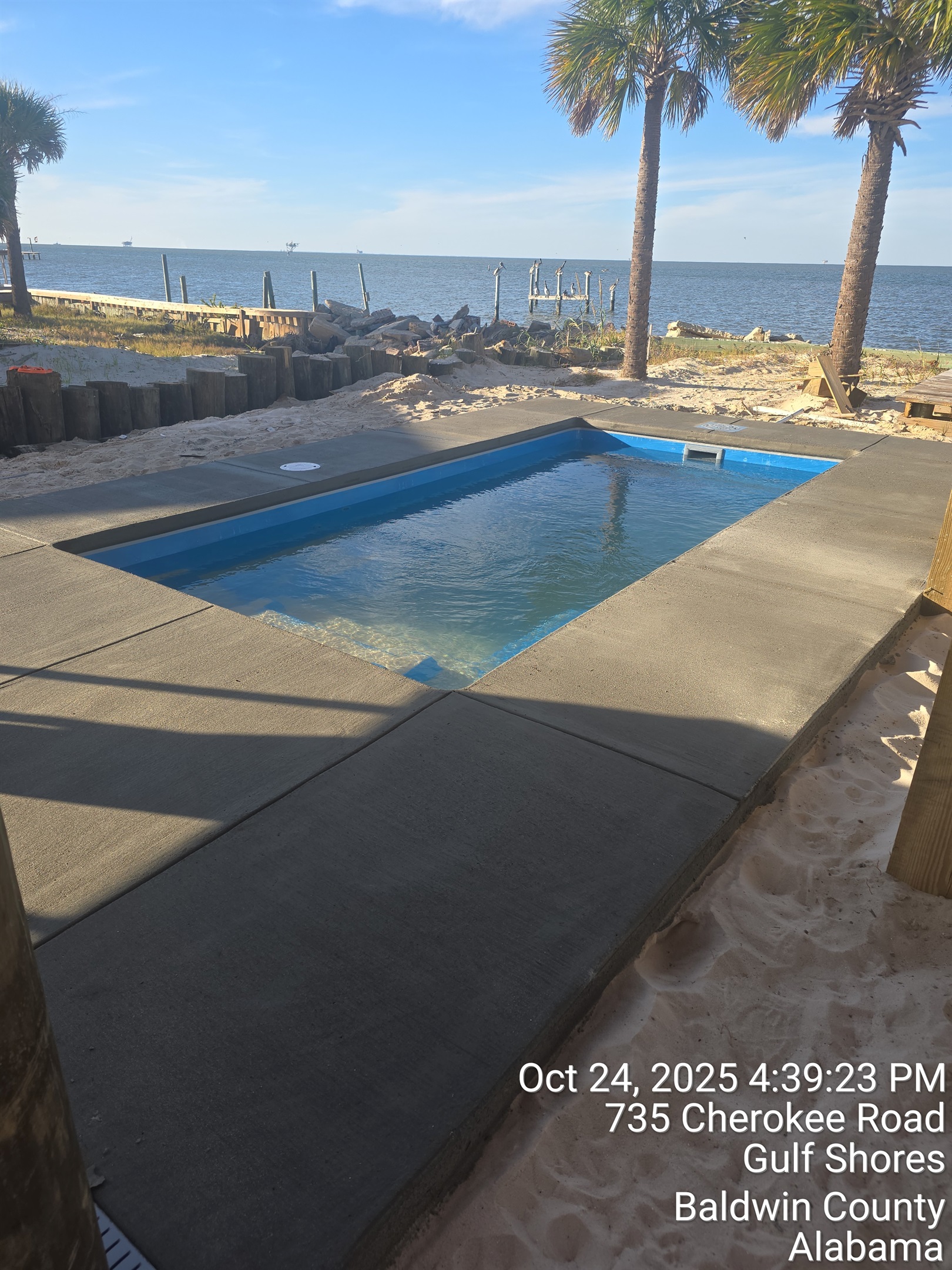 view of bay from pool