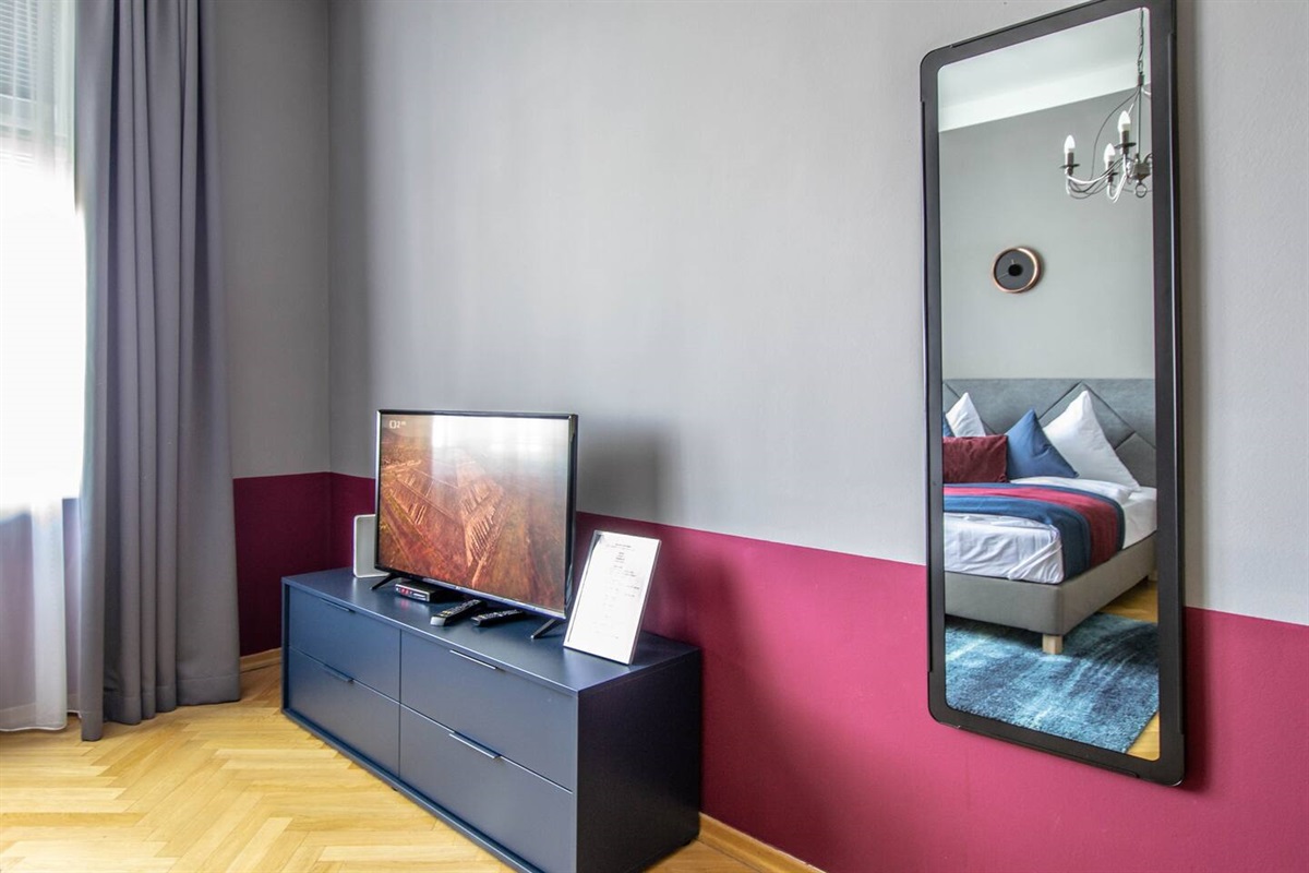 You have mirror and TV in the apartment