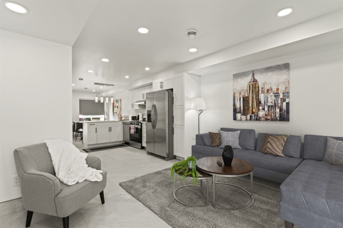 A comfortable living room designed for conversation and relaxation.