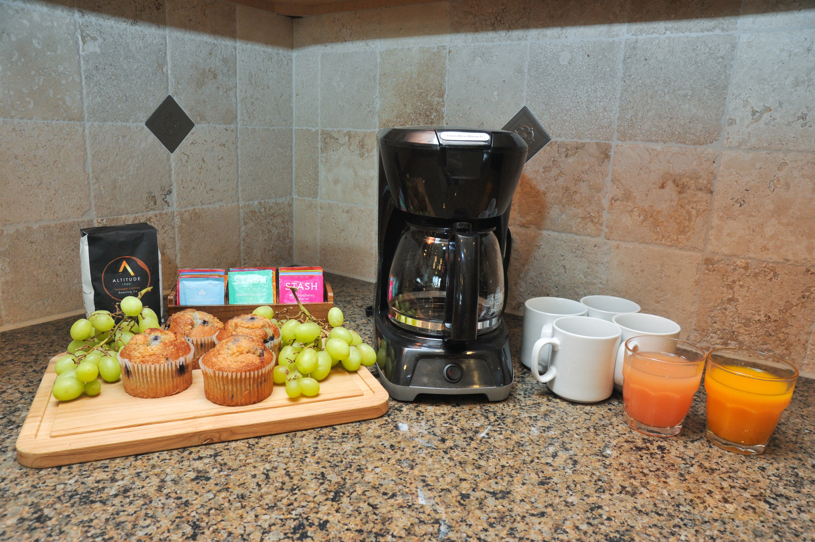 12-cup drip coffee maker with coffee provided