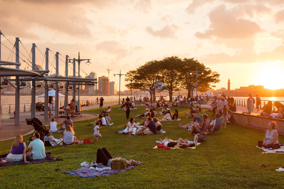 Pier 45 sunset at Hudson River Park — West Village, NYC