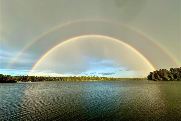 Double Rainbow over Sibley Lake