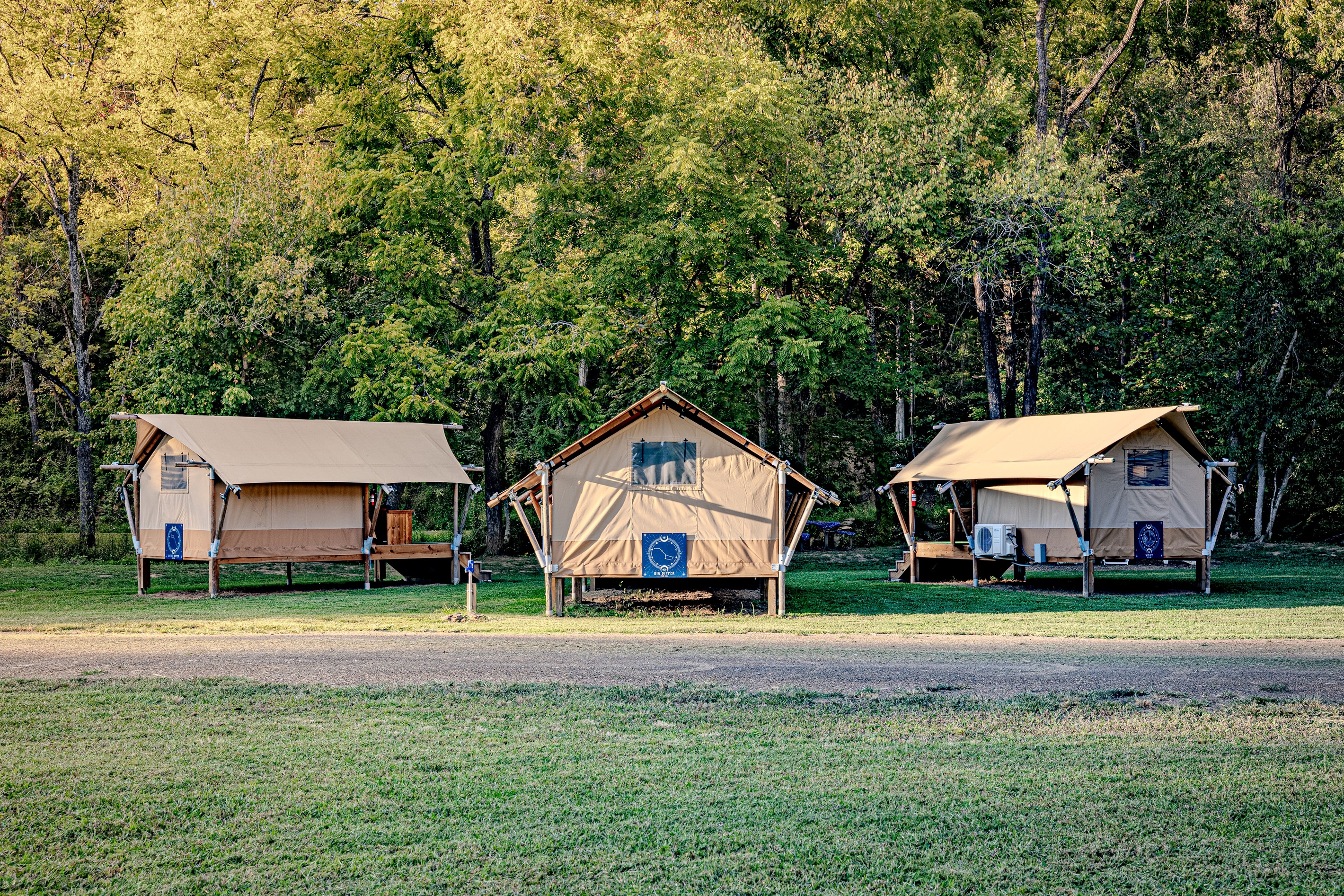 When you see these signs on the back of the tent, you'll know you've arrived.