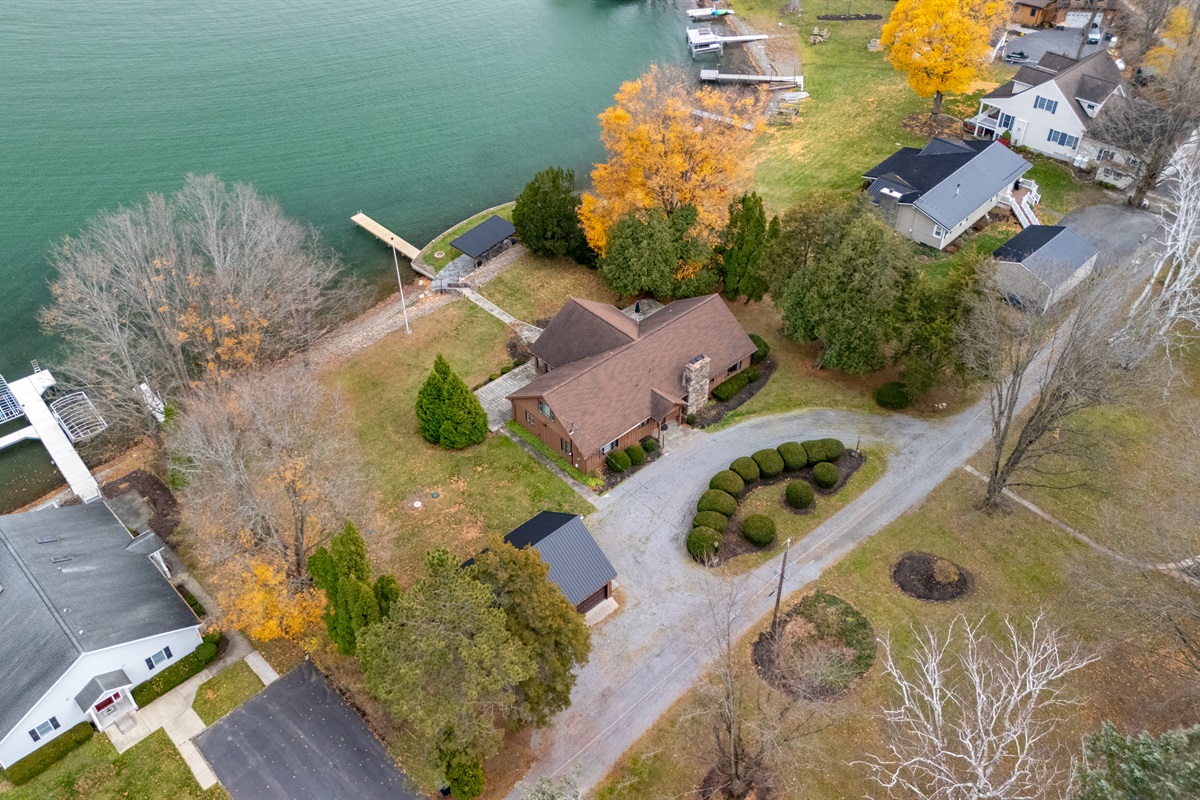 Aerial view of main house