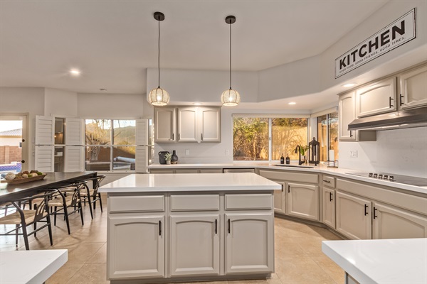 Bright open kitchen with modern finishes, perfect for culinary adventures!