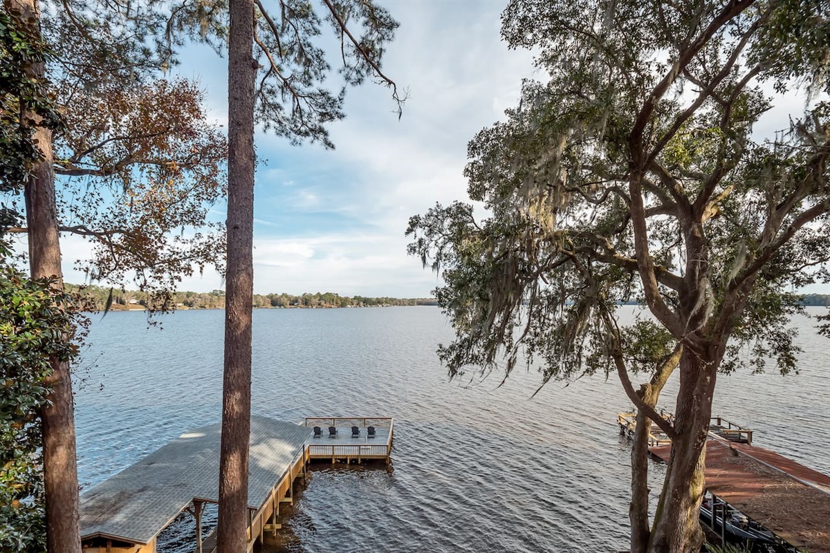 Boathouse, dock and firepit