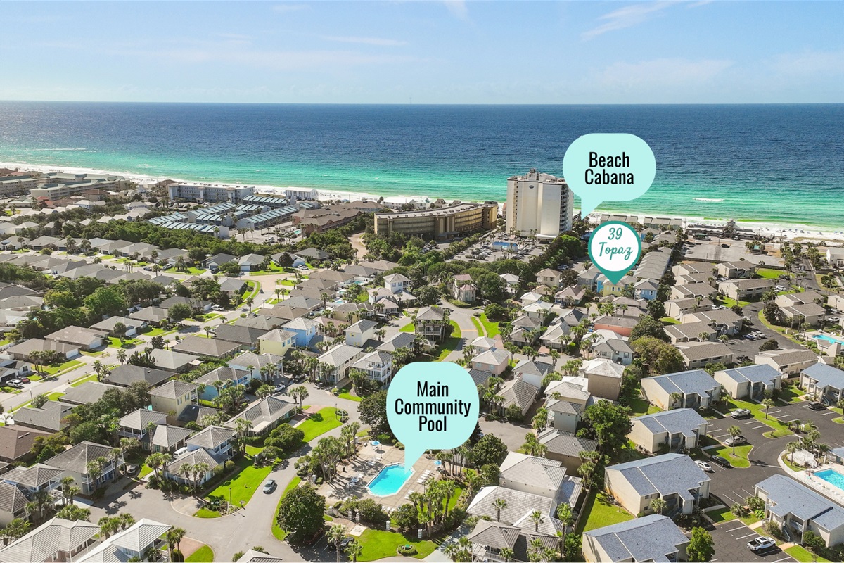39 Topaz is located close to the Main Emerald Shores Community Pool + only 1,200' to the Community's private Beach Cabana!