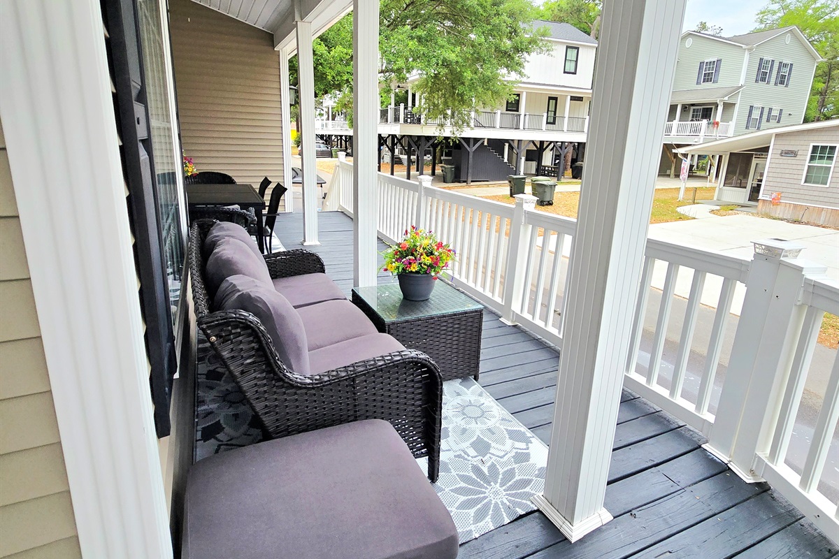 Relax on the covered Lounge area