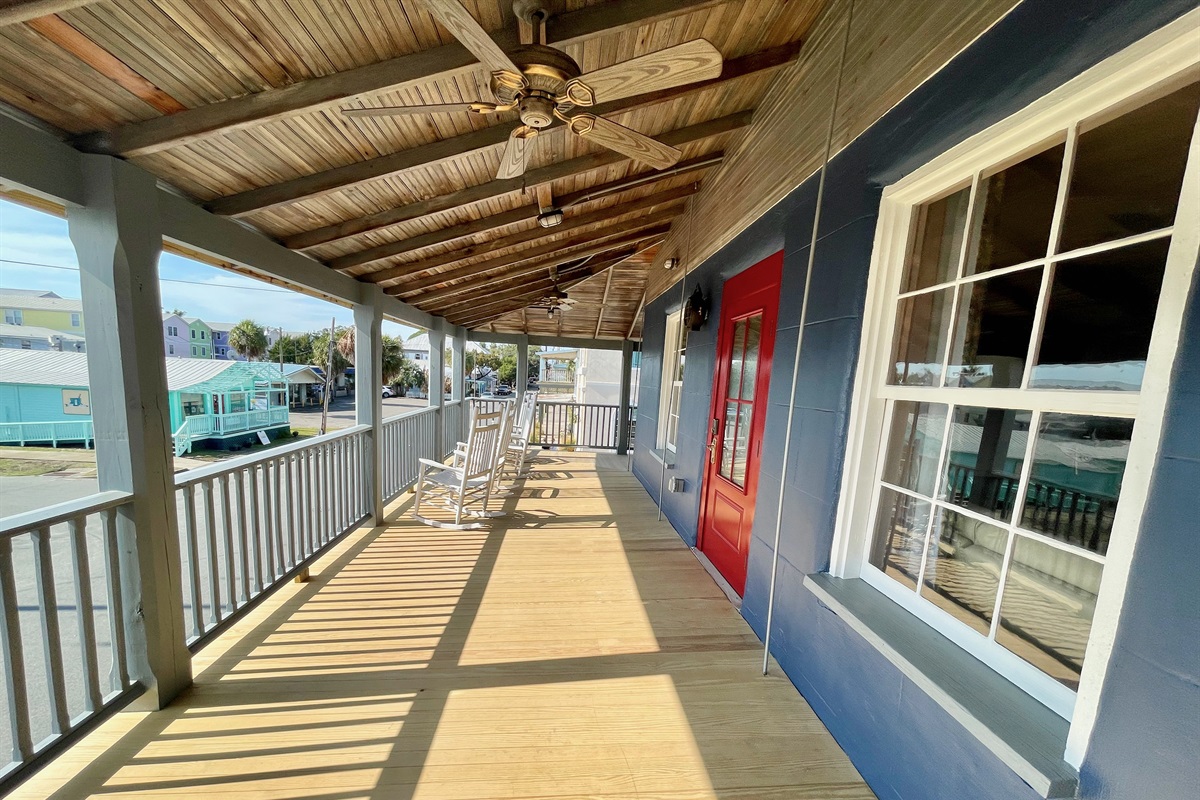 Front porch of Rose unit overlooking 2nd Street