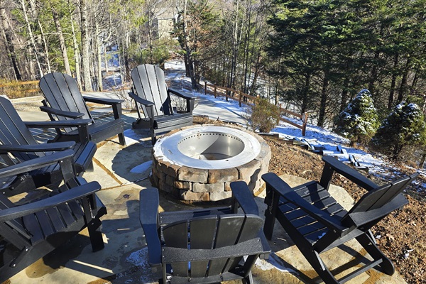 A snowy day in the backyard