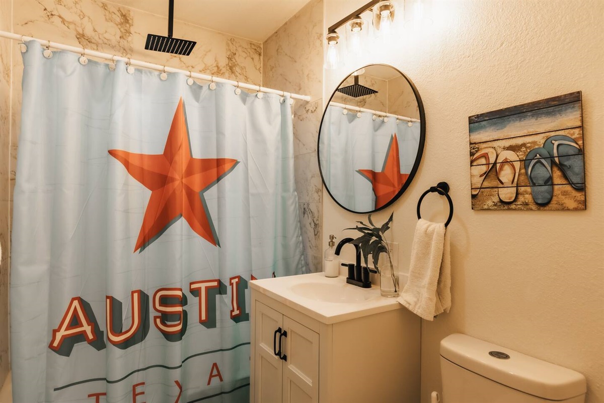 full Bathroom 2 with rain shower