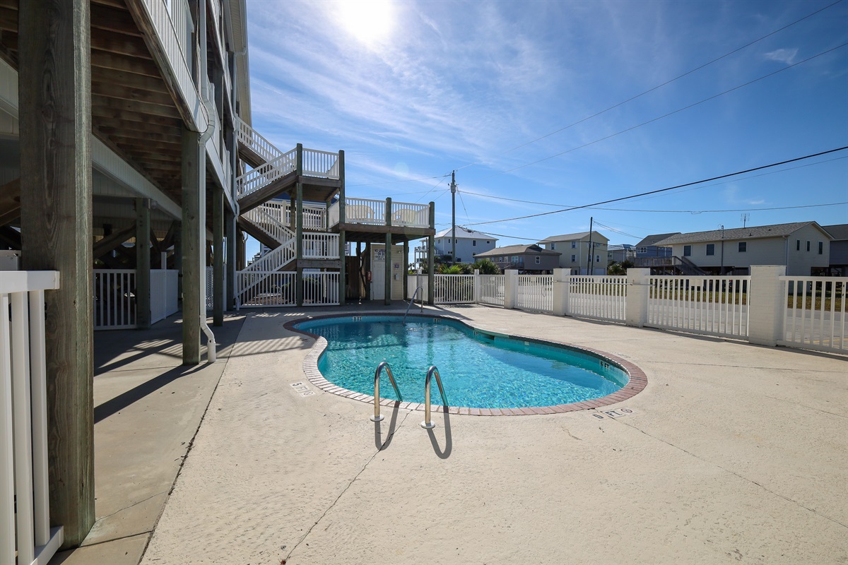 Sunny day at the community pool
