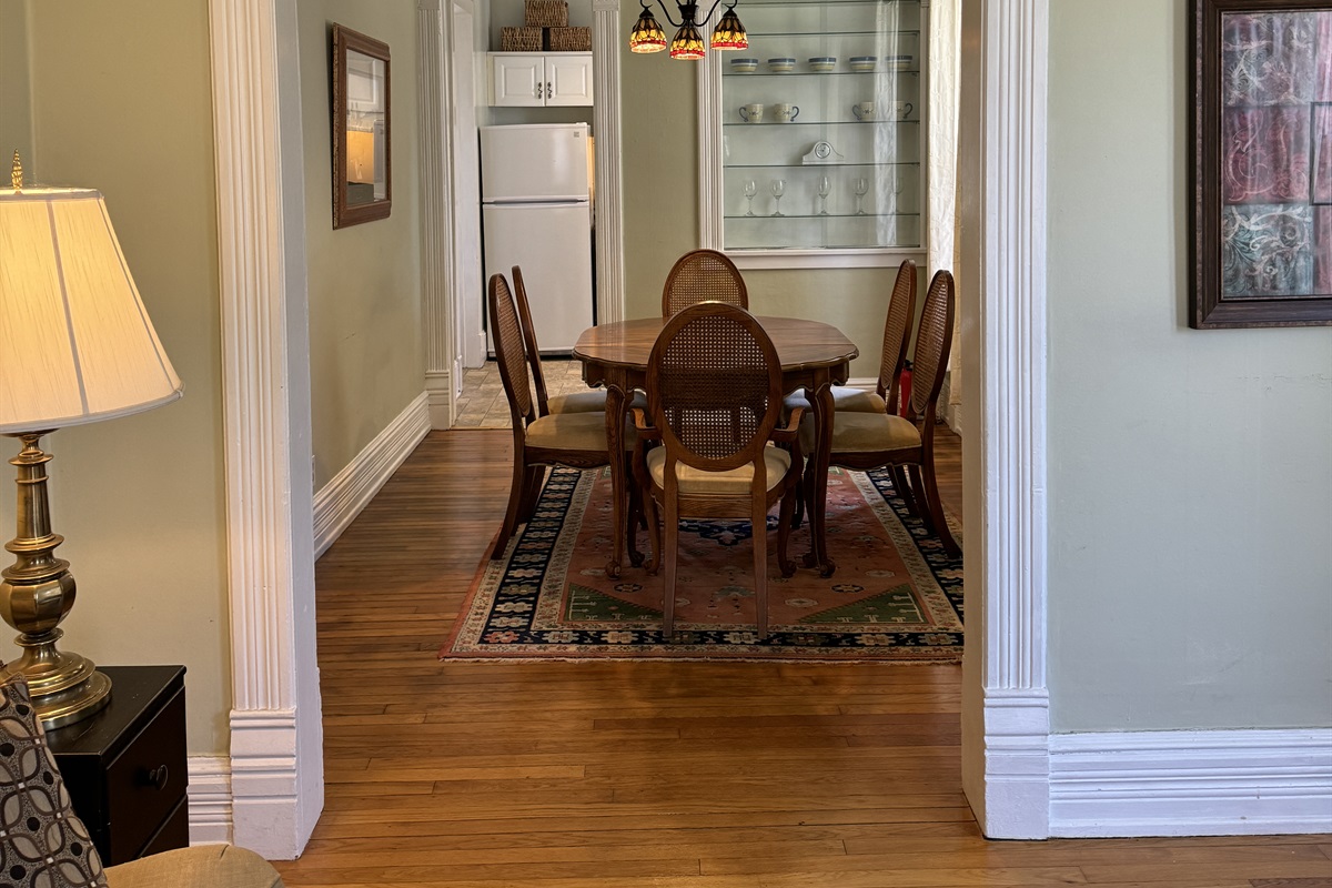 Living room into dining room