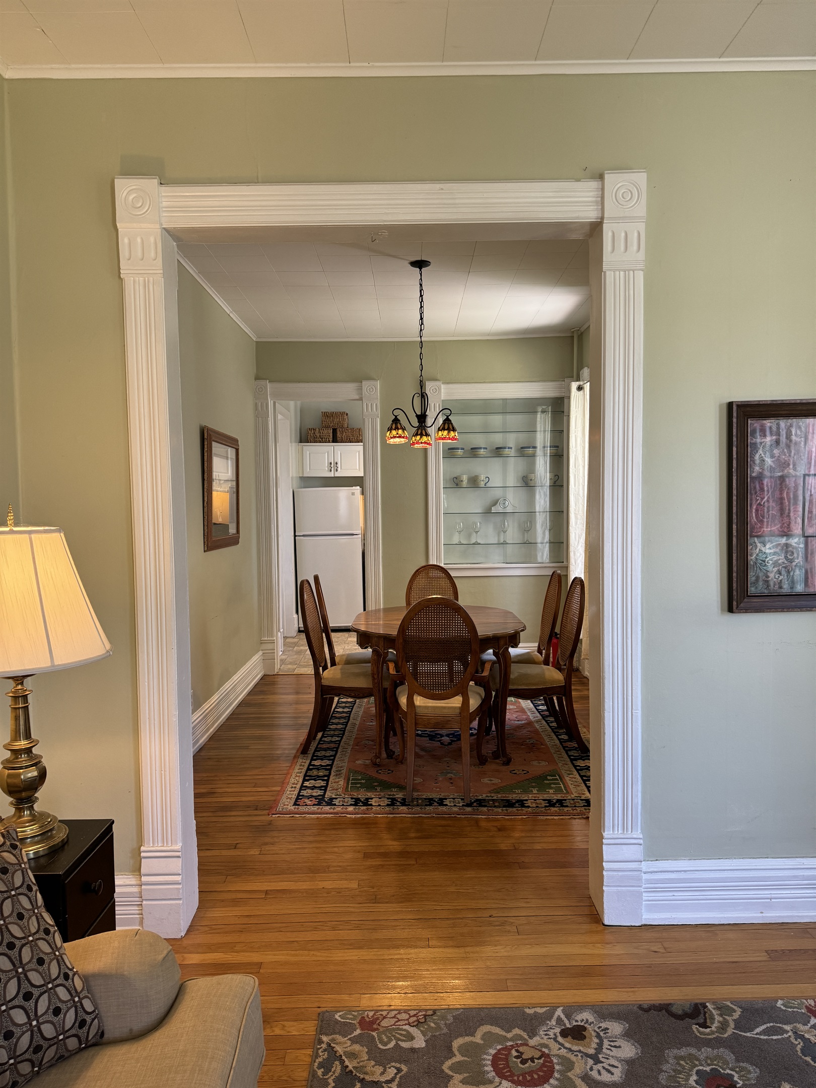 Living room into dining room