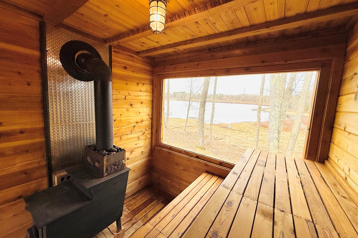 Wood burning sauna