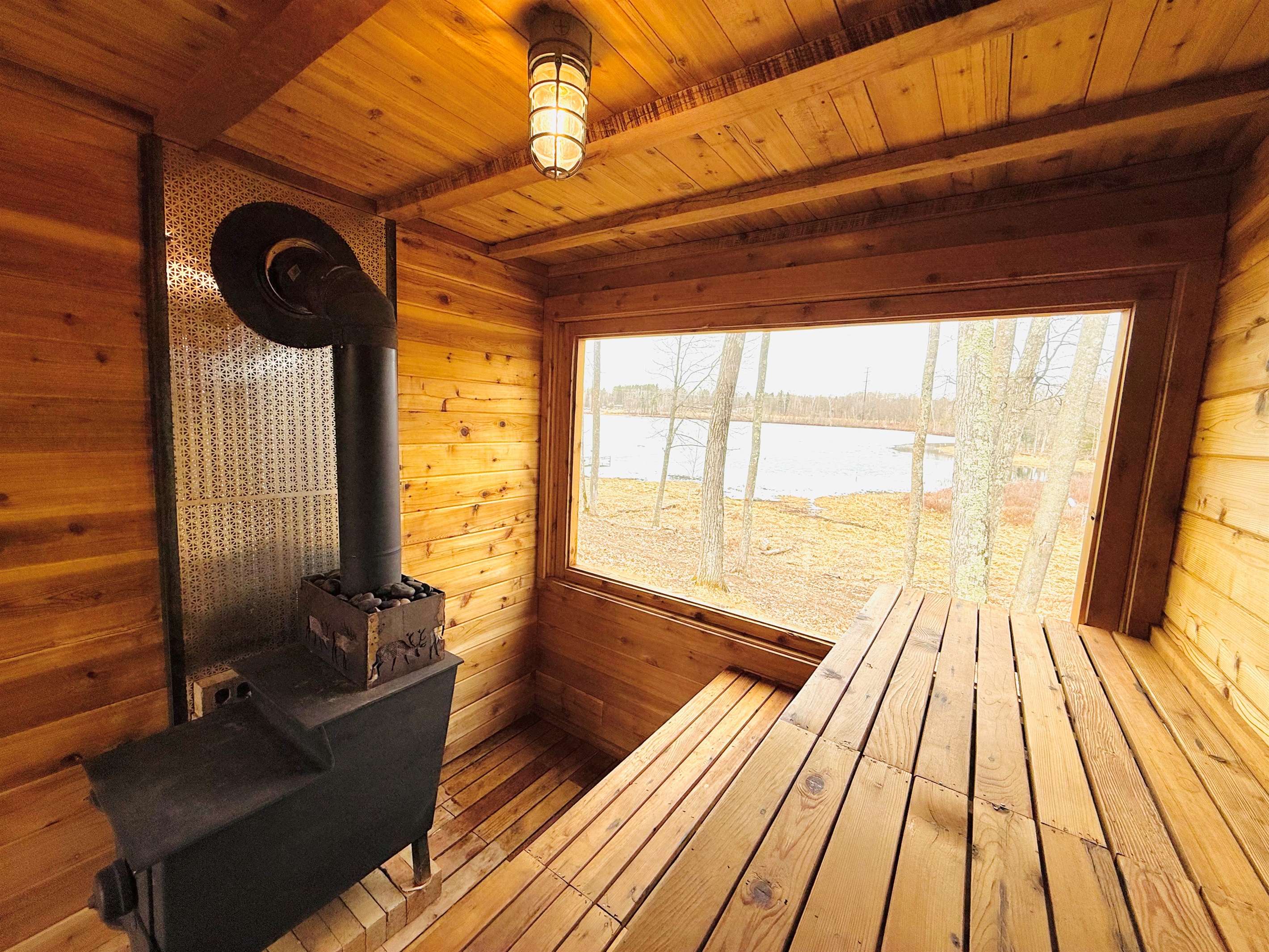 Wood burning sauna