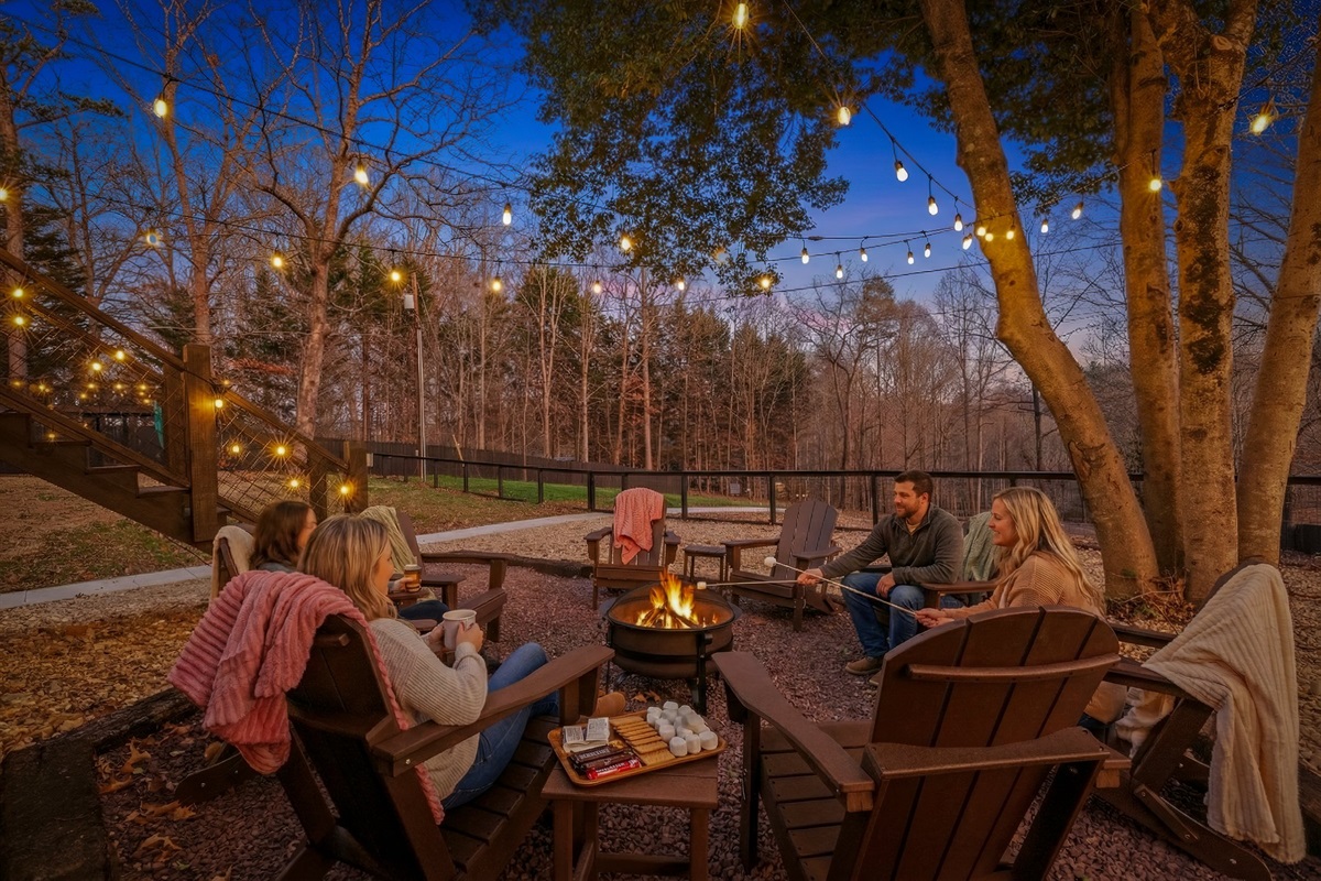 Fire pit nights are perfect for storytelling and stargazing. This space was designed for connection and comfort.