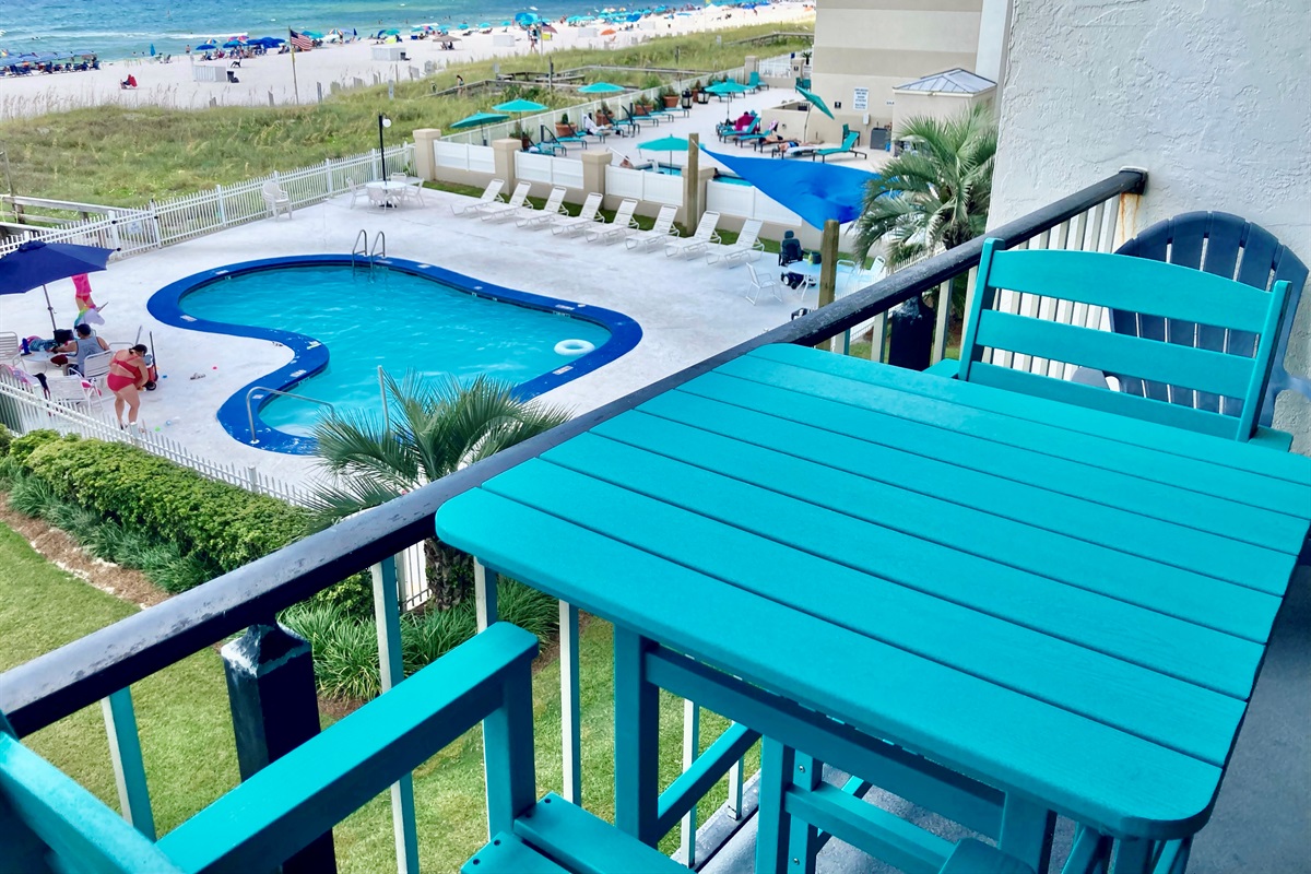 View of the pool area from our balcony...AHHH