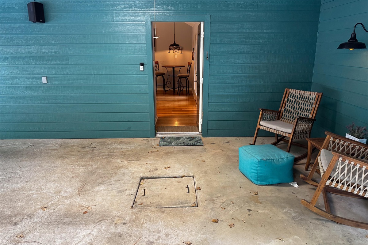 Sitting area in the carport.