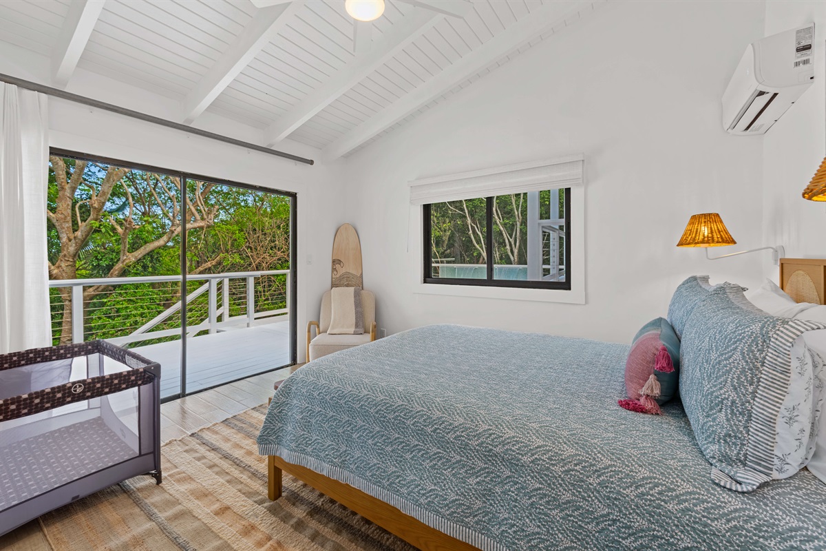 The home comes with a pack n play to make family vacations easier than ever. Located in the closet of this bedroom