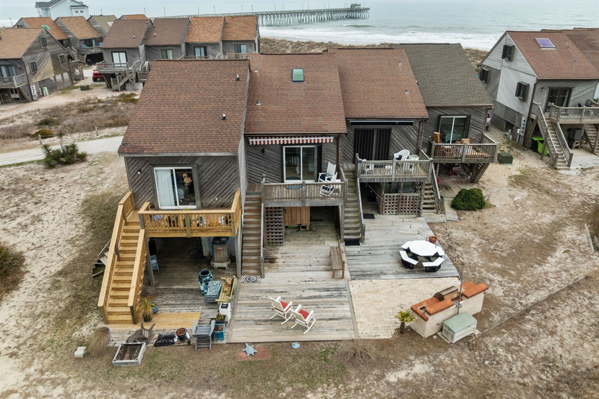 Bird&rsquo;s-eye view of our coastal retreat, just steps from the sand