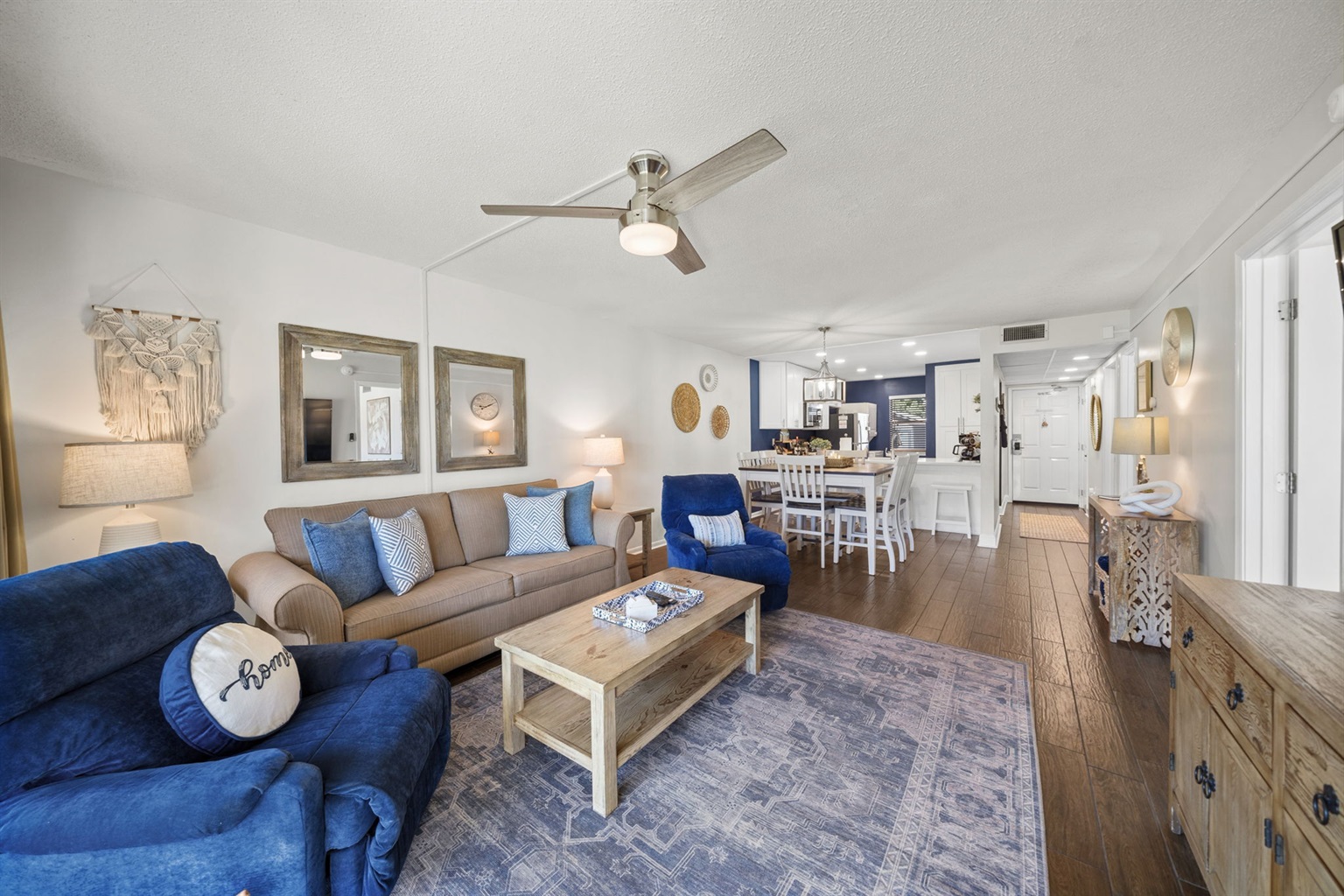 Cozy spacious open living area with plenty of seating for everyone