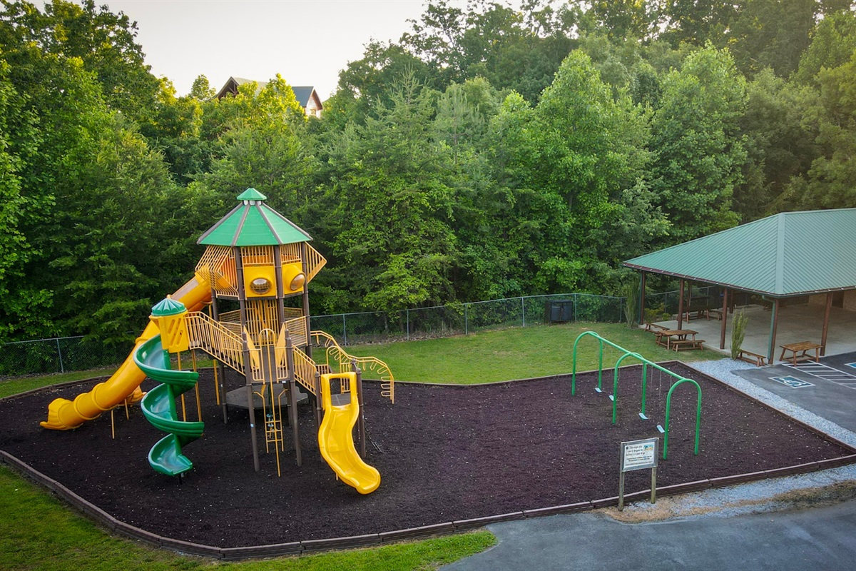 Playground and picnic pavilion in the resort