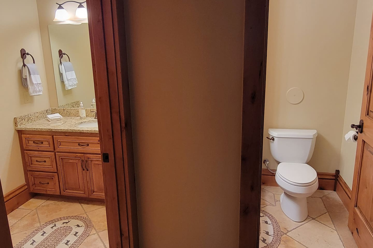 Bathroom 3 in basement - adjacent to Bedroom 3, but also accessible from basement family room.