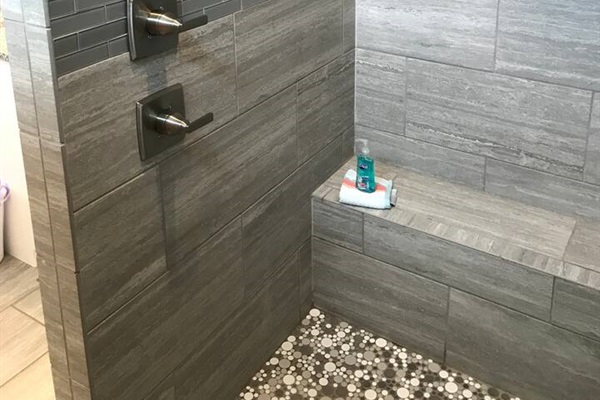 Walk-in shower in the Master Bath